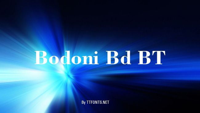 Bodoni Bd BT example